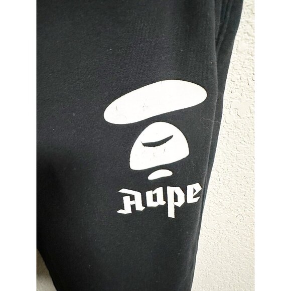 AAPE by A Bathing Ape Jogger Sweatpants Camo Pocket Fleece Black Men Small - Picture 6 of 6